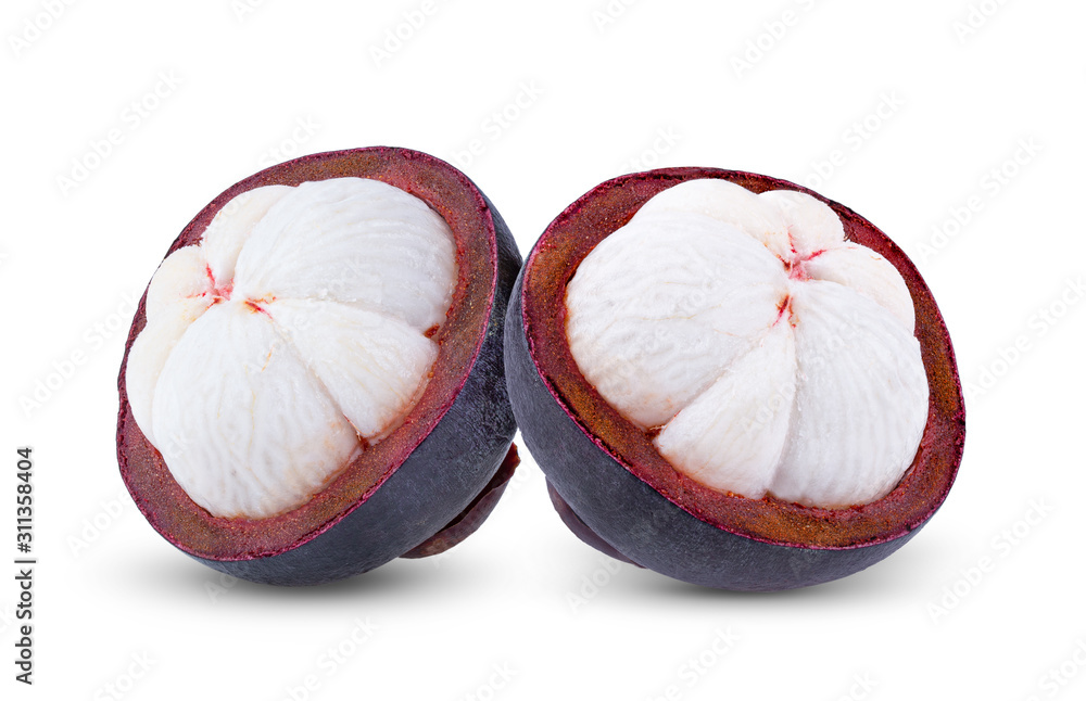 Mangosteen isolated on white background Mangosteen isolated on white background
