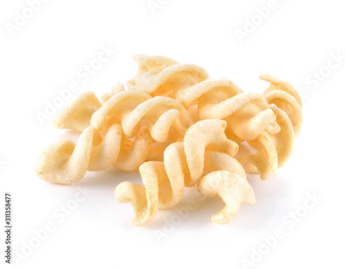 Foto Spiral Potato snack isolate on white background