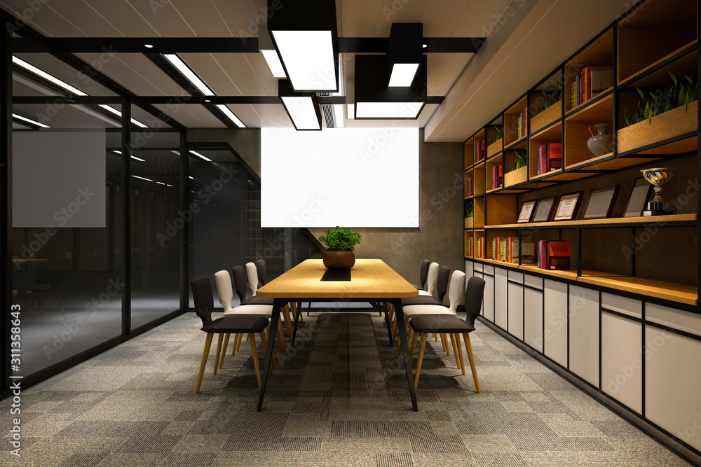 3d render of modern working office