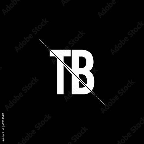 TB logo monogram with slash style design template