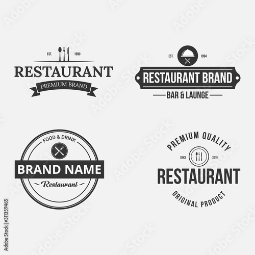 Restaurant Labels Set - Isolated On White Background - Vector Illustration, Graphic Design Editable For Your Design.