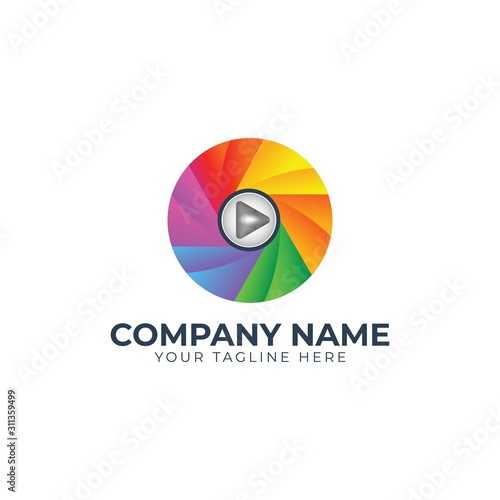 Free Download Abstract colored vector play logotype - GFXLoad