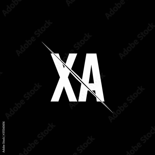 XA logo monogram with slash style design template