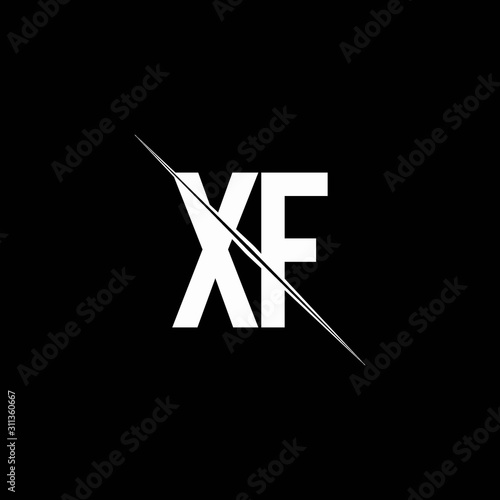 XF logo monogram with slash style design template photo