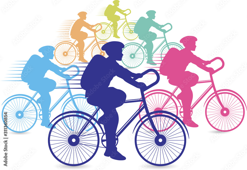 Obraz premium cyclists racing