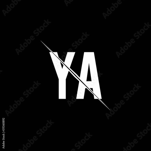YA logo monogram with slash style design template