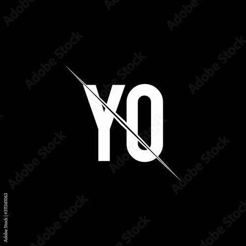 YO logo monogram with slash style design template