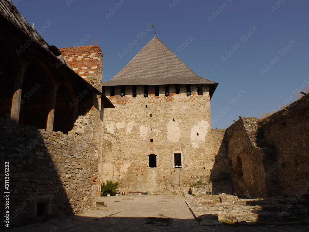  Khotyn fortress . Exterior details of the Khotyn castle.One of the seven wonders of Ukraine