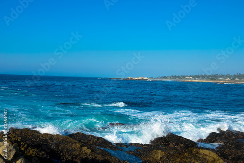 Rocky coastline along the Pacific ocean near Monterey 