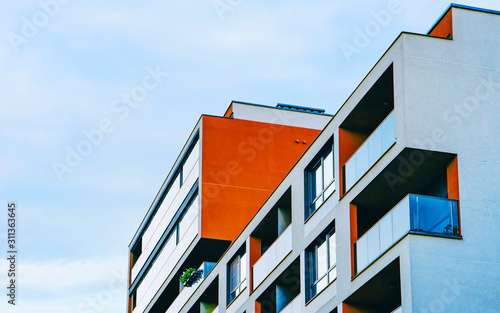 EU New luxury apartment building exterior reflex