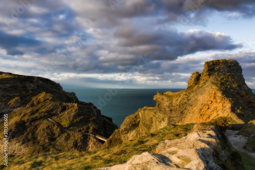 sunset at tintagel photo