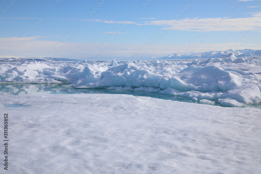 Arctic sea ice around Spitsbergen, Svalbard Arctic sea ice around Spitsbergen, Svalbard