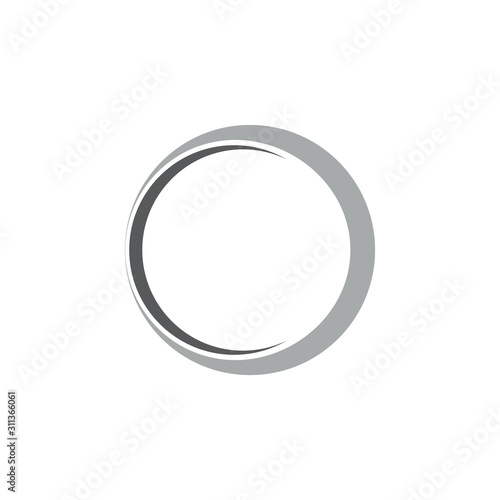 simple 3d ring geometric shadow logo vector