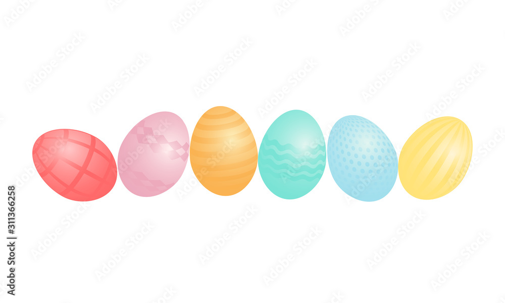 Set of Easter eggs isolated on white background Set of Easter eggs isolated on white background