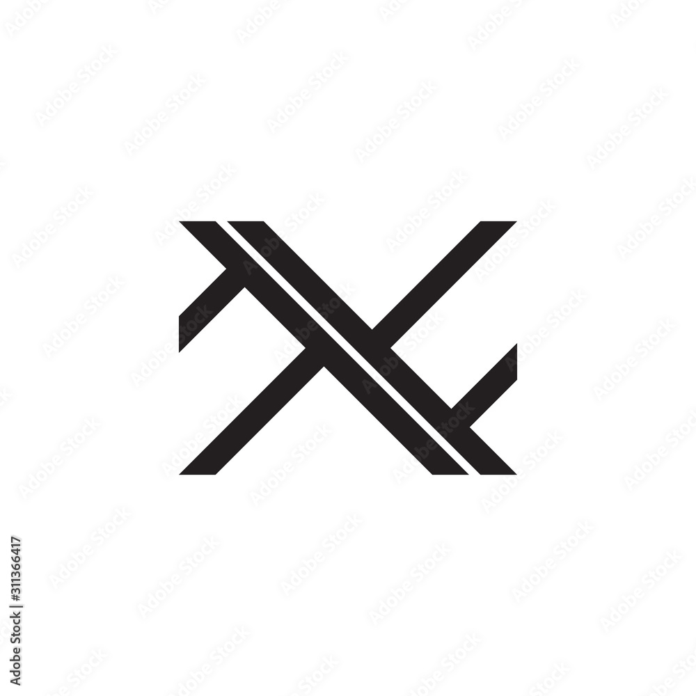 letter xf linked geometric line logo vector letter xf linked geometric line logo vector