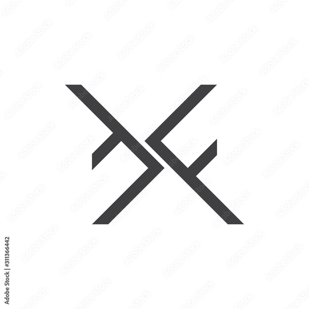 letter tf simple linked geometric logo vector letter tf simple linked geometric logo vector