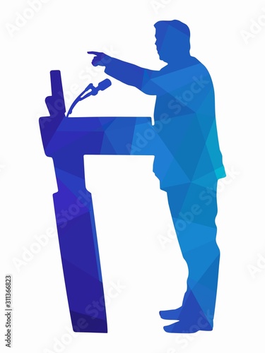 illustration of politician, speaker, vector draw