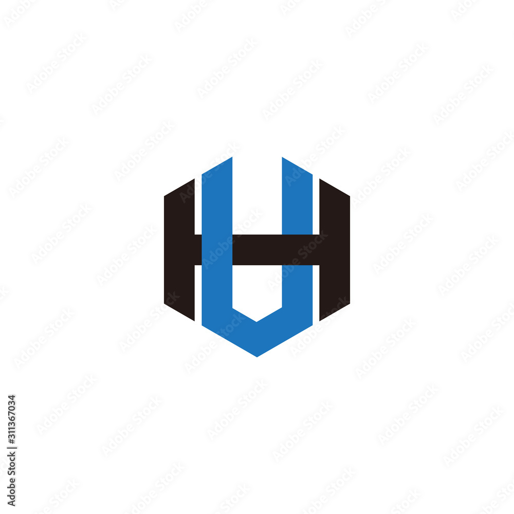 letter hv simple hexagonal geometric symbol logo vector letter hv simple hexagonal geometric symbol logo vector