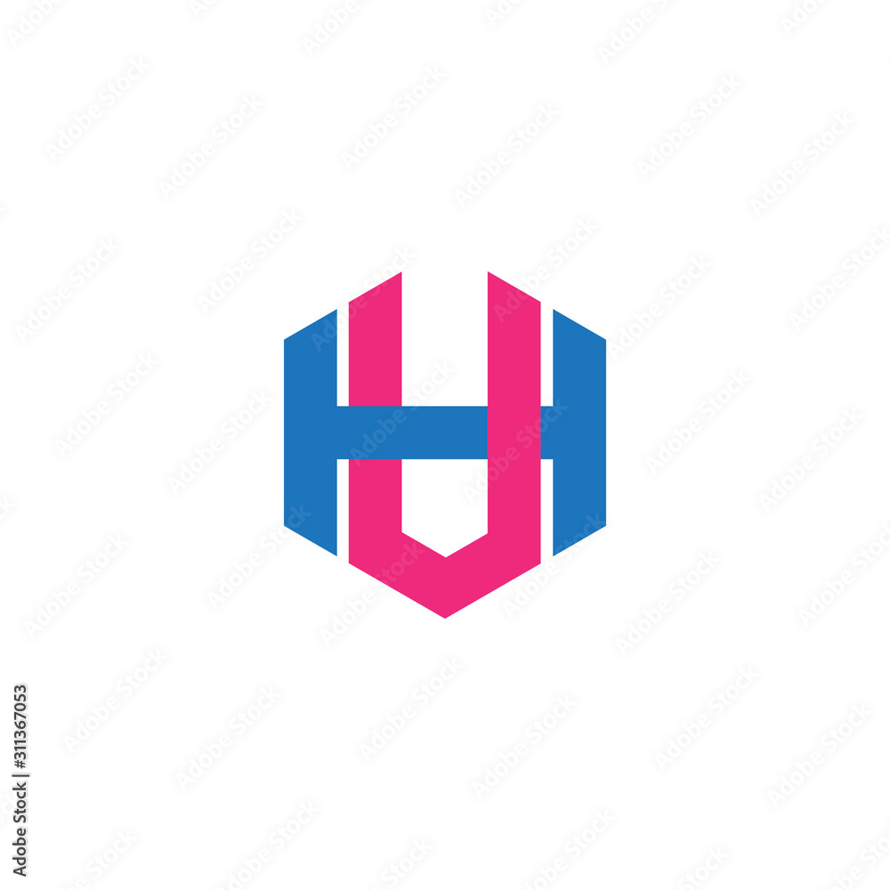 letter hv simple hexagonal geometric symbol logo vector letter hv simple hexagonal geometric symbol logo vector