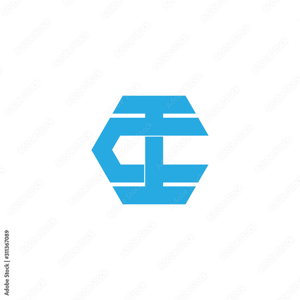 Obraz premium letter ct overlapping geometric symbol logo vector