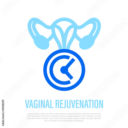 Vaginal rejuvenation thin line icon. Plastic surgery. Vector illustration.