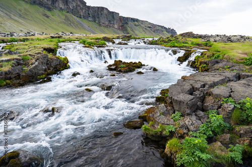Water Stream and Cascades in Iceland