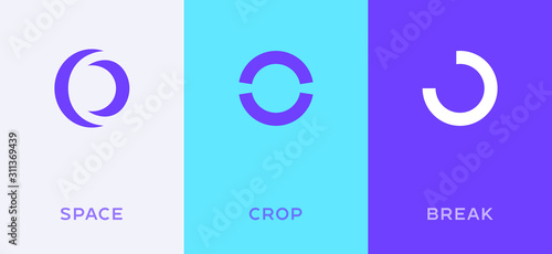 Set of letter O or number 0 minimal logo icon design template elements