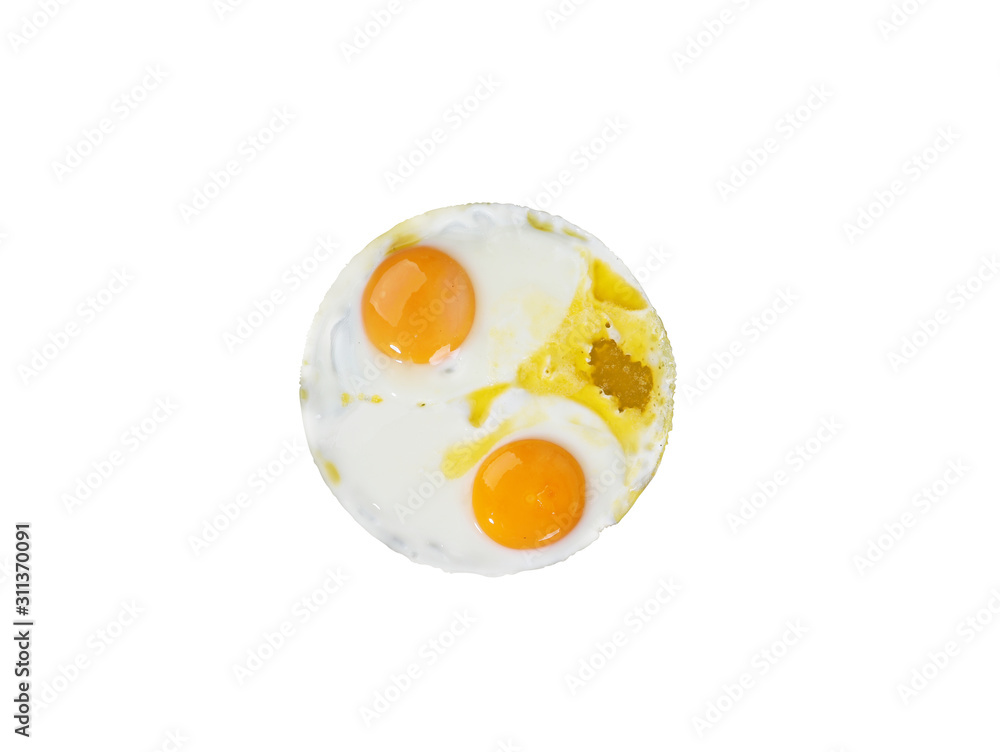 Fried egg on isolated on white background Fried egg on isolated on white background