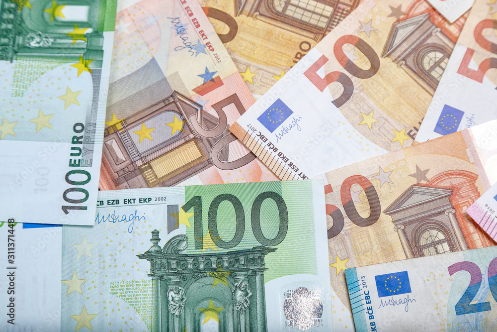 different euro bills as background different euro bills as background