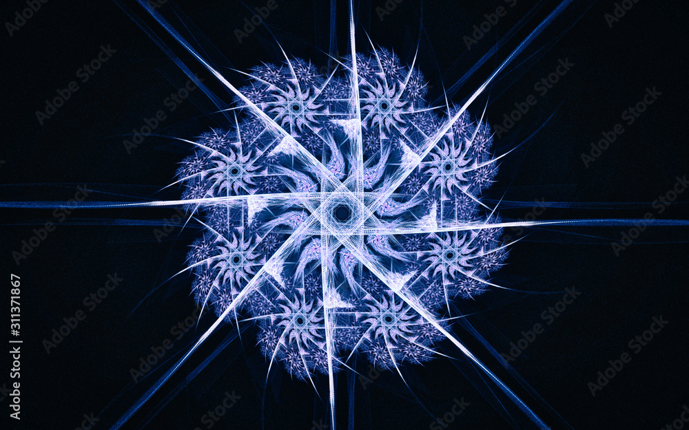 Obraz premium digital image generated on a computer consisting of beautiful abstract geometric shapes, lines of different colors for a background image or web design