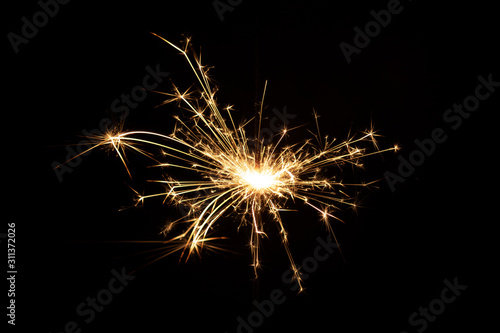 Burning sparkler  fireworks for holidays includes christmas  happy new year
