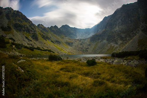 Fototapeta Naklejka Na Ścianę i Meble -  Ciemnosmreczyński Pond At Night - Tatra Mountains