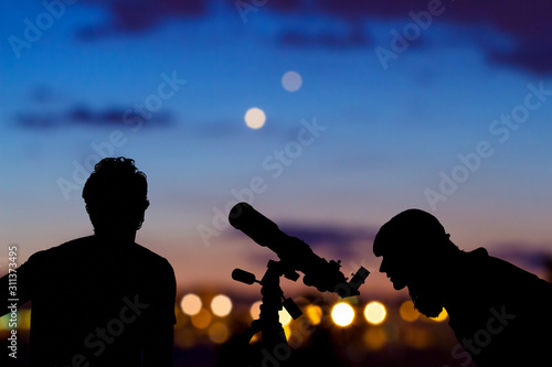 Slika na platnu Couple under the Milky way stars. My astronomy work.