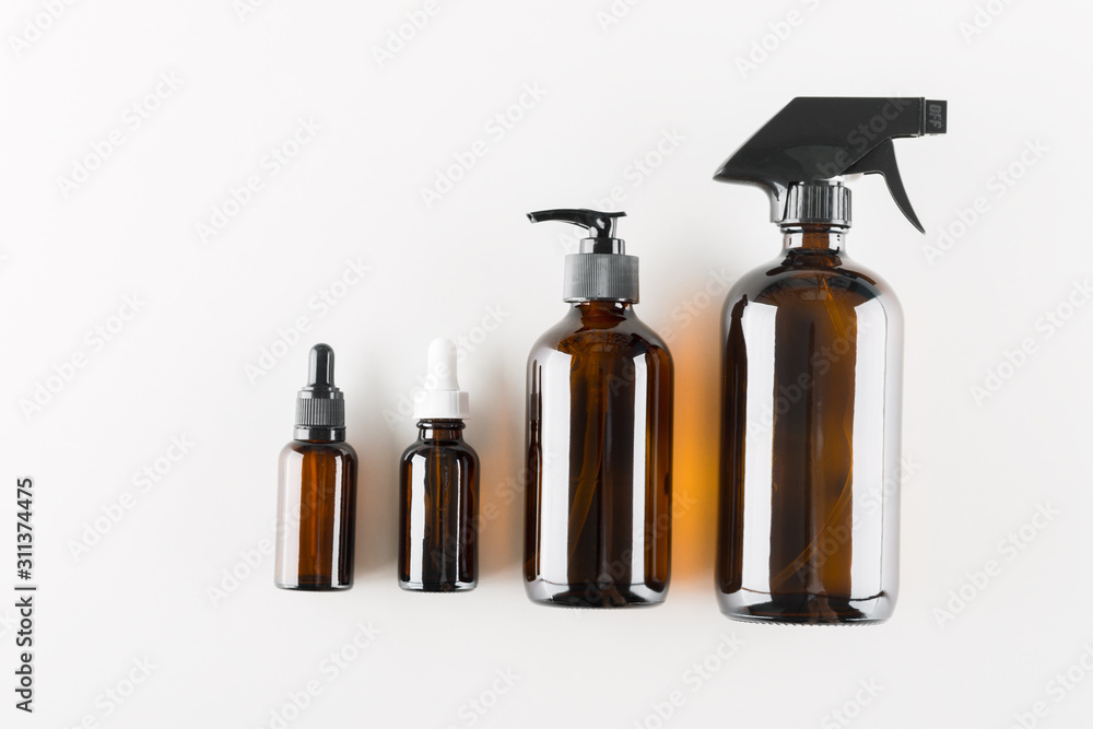 concept of ecological cosmetics without plastic with copy space on white background concept of ecological cosmetics without plastic with copy space on white background