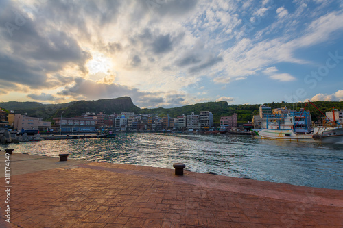 Sunset at Yehliu harbor Taiwan