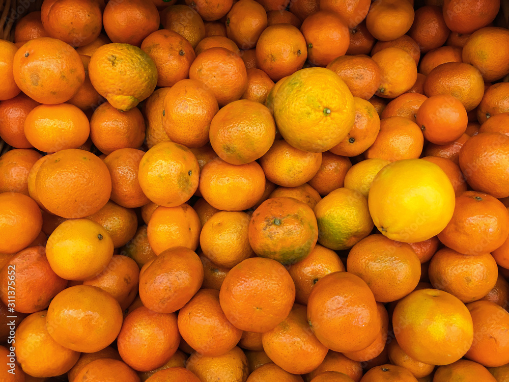 Tangerine fruits closeup. Mobile photo Tangerine fruits closeup. Mobile photo