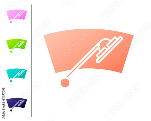 Coral Windscreen wiper icon isolated on white background. Set color icons. Vector Illustration