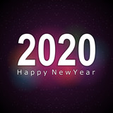 easy to edit vector illustration of Happy New Year 2020 wishes seasonal greeting background