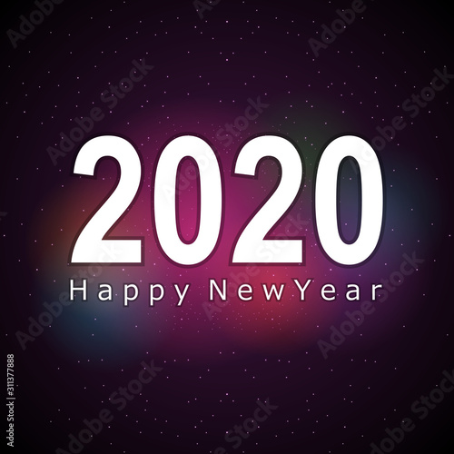 easy to edit vector illustration of Happy New Year 2020 wishes seasonal greeting background