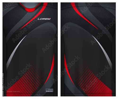 Fabric textile for Sport t-shirt ,Soccer jersey mockup for football club. uniform front and back view.