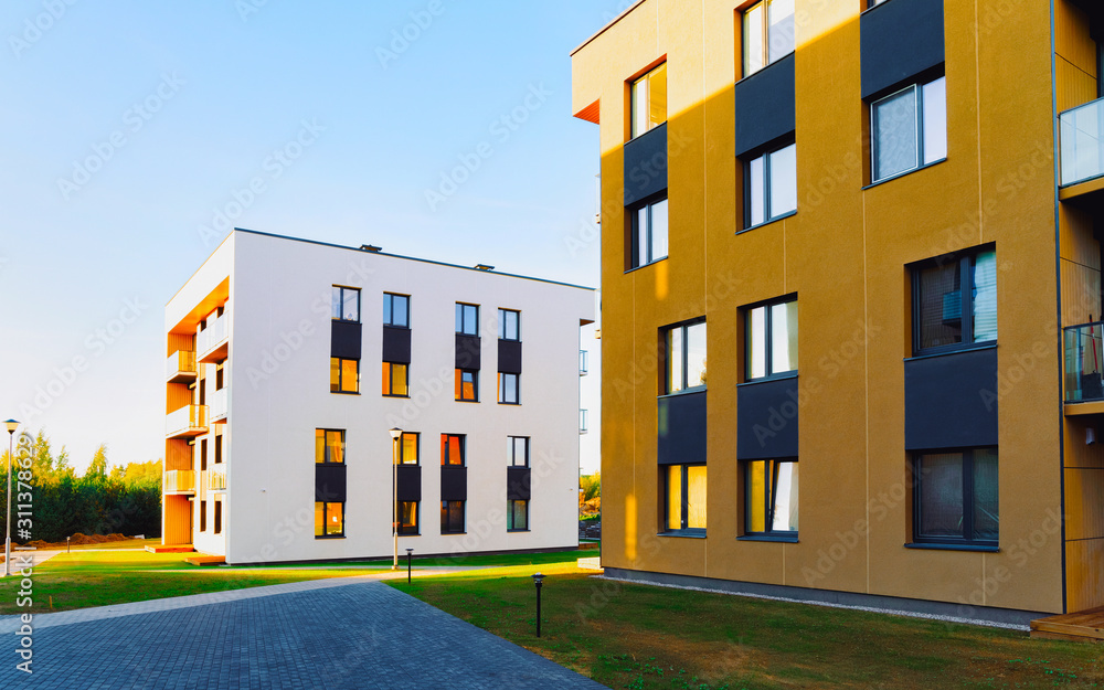 Residential Apartment house home facade architecture with outdoor facilities reflex Residential Apartment house home facade architecture with outdoor facilities reflex