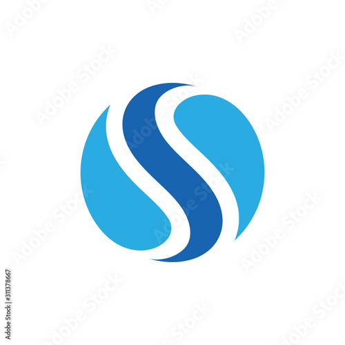 letter s curves circle motion logo vector