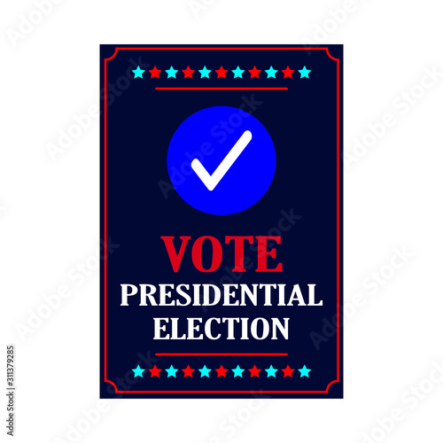 Vote day, November 3. Presidential Election 2020 in United States. Patriotic american element for poster, card, banner and background. Vector illustration