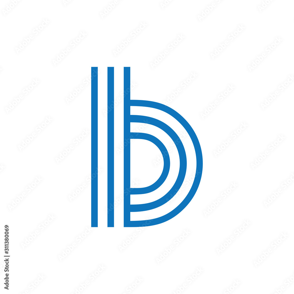 letter b lowercase stripes logo vector letter b lowercase stripes logo vector