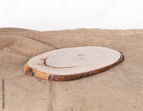 Decorative cotton napkin and wood stand