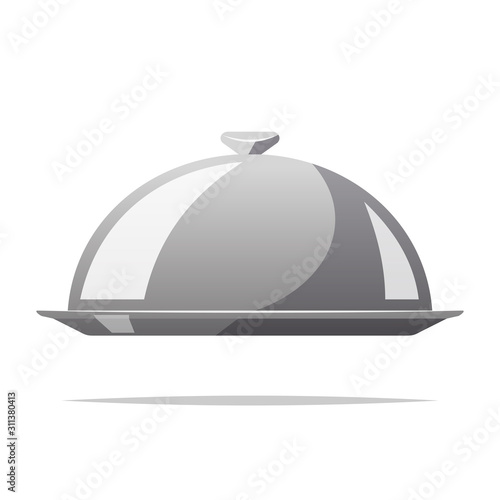 Cloche food serving cover vector isolated illustration