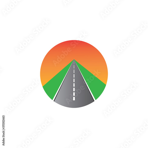 Road icon isolated on white background.