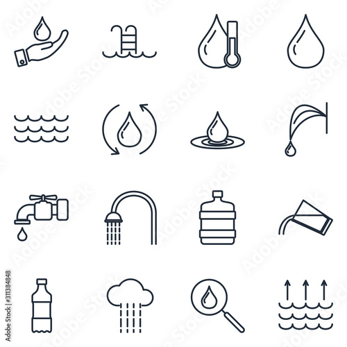 Water Set icon template color editable. Water pack symbol vector sign isolated on white background illustration for graphic and web design.