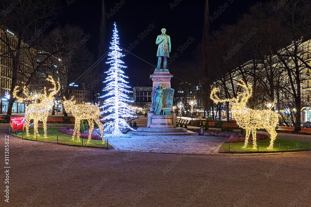 Helsinki Finland Christmas Light Installation In The Form Of helsinki-finland-christmas-light-installation-in-the-form-of