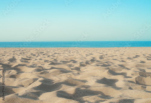 sandy sea coast with white sand